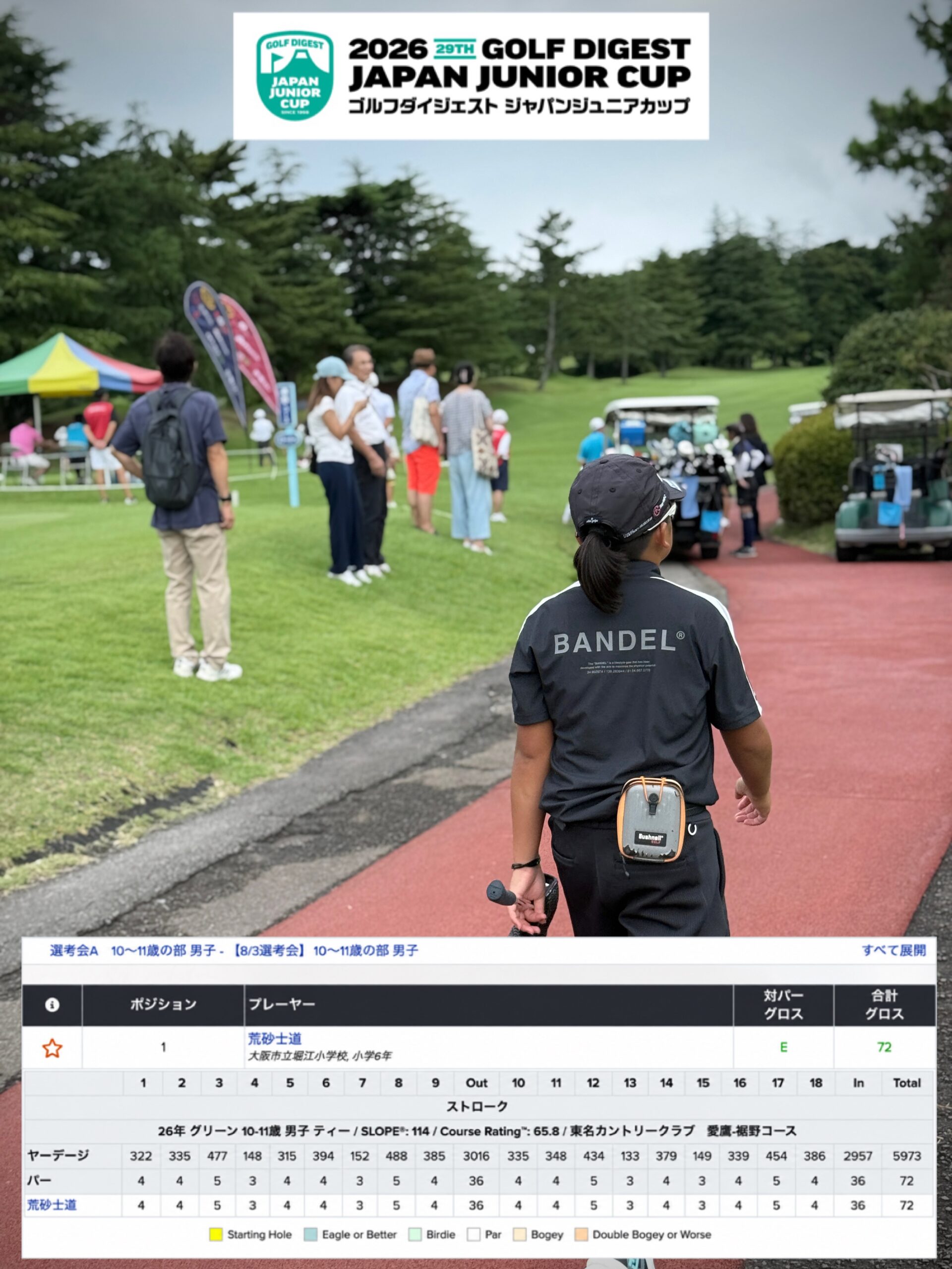 2026ゴルフダイジェスト・ジャパンジュニアカップ選考会の大会写真(荒砂士道)