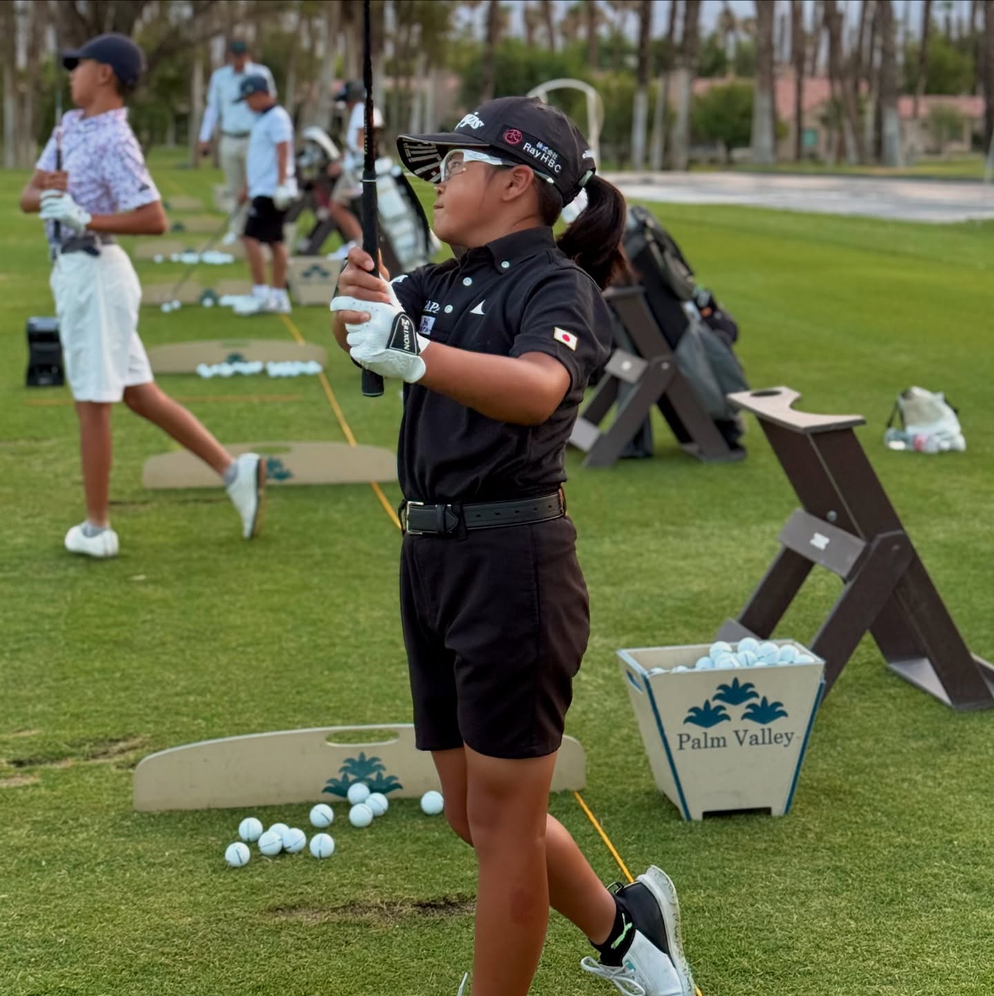 FCG Callaway World Junior Golf Championship会場で練習する荒砂士道